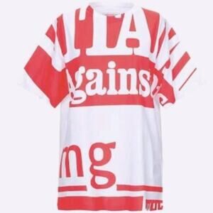 Maison Margiela Red and white crew neck T shirt M